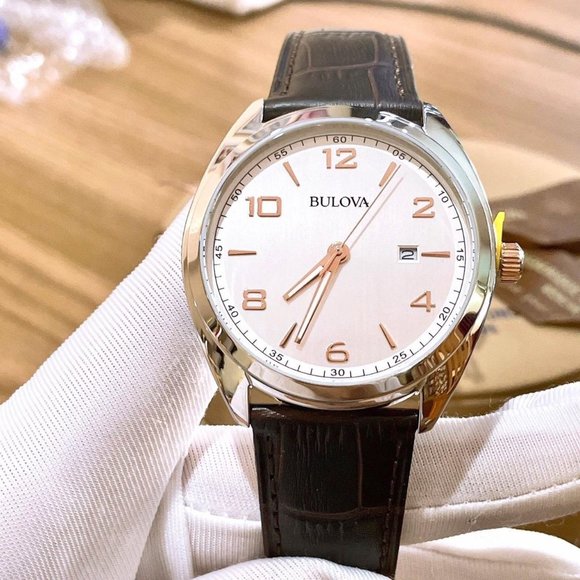 New Bulova Black Leather 42mm Watch